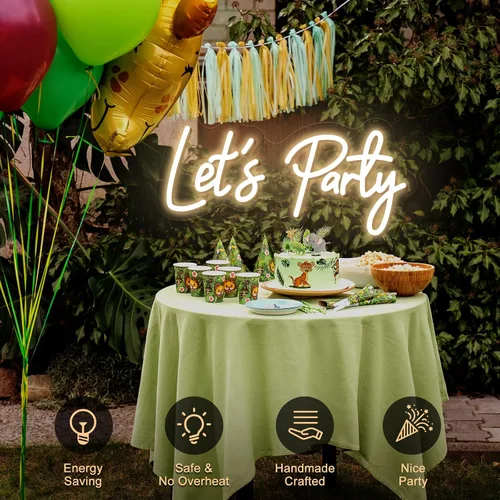 Miniatura 3 de Letreros de neón para telón de fondo, letrero de luz de neón para decoración de pared, letrero de neón LED HDJSIGN para cumpleaños, despedida