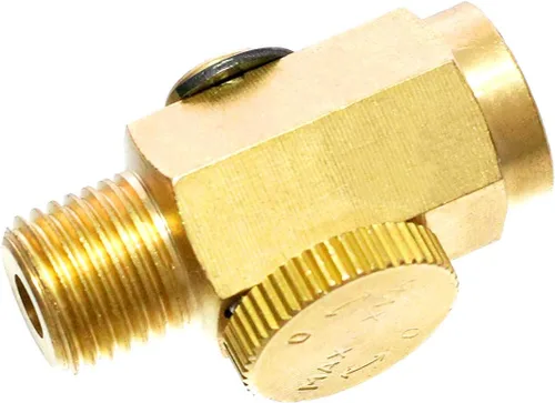 Miniatura 3 de Quickun Válvula reguladora de flujo de aire en línea de latón neumático, 1/4" NPT macho y hembra, herramienta del compresor de presión de aire