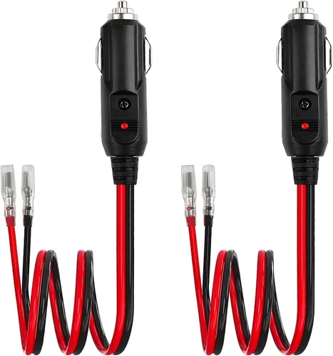 Miniatura 7 de Enchufe macho para encendedor de cigarrillos fusionado, adaptador de enchufe de encendedor de cigarrillos de 12 V 24 V con cables y luz LED, kit
