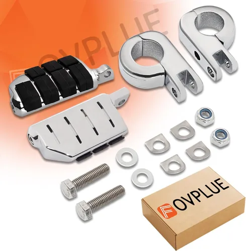 Miniatura 7 de FOVPLUE 1.25" Estribos de autopista ajustables con abrazaderas de montaje en P para Harley Touring Softail Dyna Sportster Honda Kawasaki Suzuki