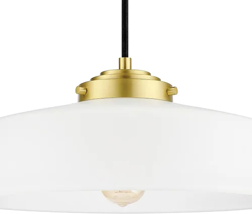 Miniatura 6 de GLOBE Electric x Novogratz 61093 - Lámpara colgante de 1 luz, oro mate, pantalla de flecos de tela blanca, lámpara colgante para sala de estar