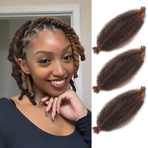 Miniatura 10 de 3 paquetes de cabello trenzado Marley Twist de 8 pulgadas, cabello afro twist elástico preseparado para rastas suaves de imitación, cabello