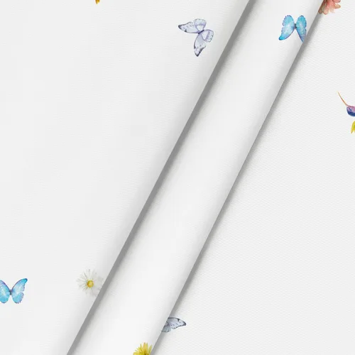 Miniatura 6 de Horaldaily Mantel de primavera y verano de 52 x 70 pulgadas, diseño de flores, mariposas y pájaros, lavable, para decoración de fiestas, pícnic