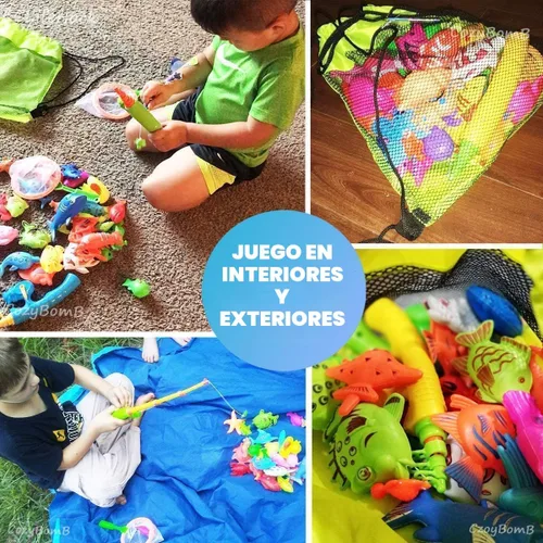 Miniatura 7 de CozyBomB™ - Juego de juguetes magnéticos de pesca para niños Juego de mesa de agua, bañera, piscina para niños, caña de pescar, red, peces