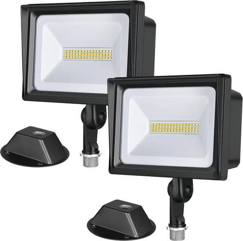 Miniatura 8 de DEWENWILS Paquete de 2 focos LED de 65 W para exteriores, luces de seguridad superbrillantes de 6670 LM controladas por interruptor, IP65 Negro-65