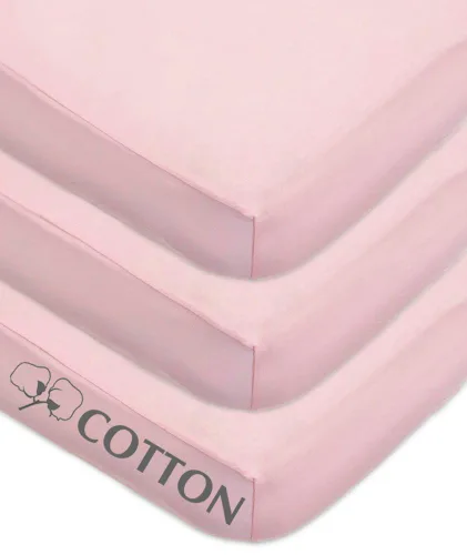 Miniatura 2 de American Baby Company Paquete de 3 sábanas bajeras para cuna 100% algodón natural de 52" x 28" - Suaves, transpirables, hipoalergénicas y delicadas