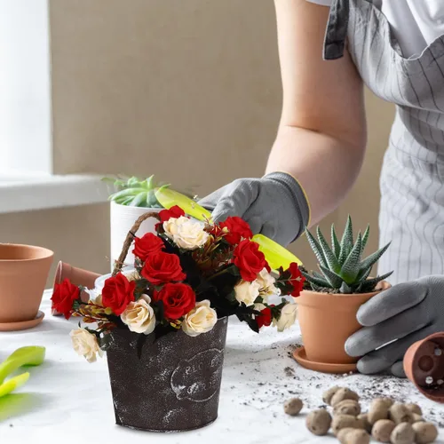 Miniatura 9 de Abaodam Maceta colgante de pared de hierro rústico con cuerda duradera para interiores y exteriores, jardín, patio, decoración del hogar, 7.08 x