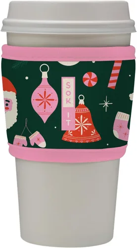 Miniatura 69 de Sok It HotSok Coffee & Tea - Funda de neopreno con aislamiento reutilizable (floral abstracto)