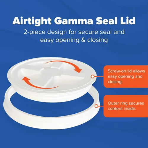 Miniatura 7 de ePackageSupply Premium - Cubeta de plástico de grado alimenticio de 5 galones con tapa Gamma Seal Fabricada en EE. UU. Libre de BPA 90 Mil
