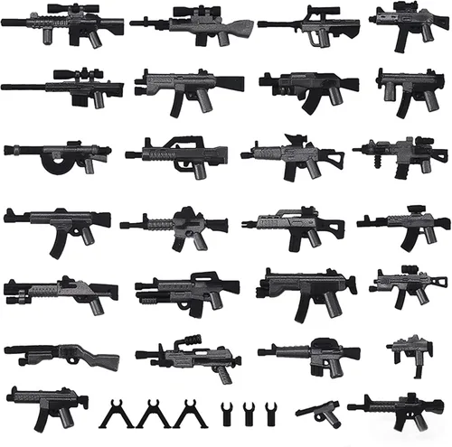 Miniatura 15 de Paquete de armas militares, 24 piezas de accesorios del Reino Unido, kits de juguetes, equipo del ejército, armas de la Segunda Guerra Mundial