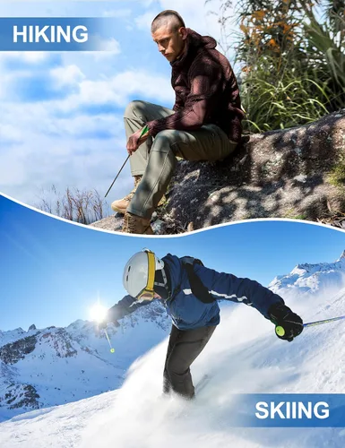 Miniatura 6 de FREE SOLDIER - Pantalón para hombre con forro polar, tipo cargo, para exteriores. Para excursionismo, repelente al agua, superficie suave, tejido