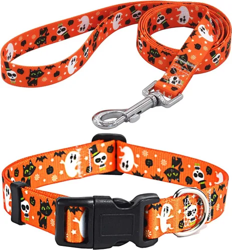 Miniatura 9 de Mihqy - Collar de perro, patrones geométricos florales, tribales, bohemios, collar de estilo étnico, suave y ajustable, para perros pequeños, Pink