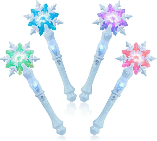 Miniatura 8 de EnrichFun - Varita de copo de nieve de Frozen que se ilumina con sonido, juguetes mágicos con movimiento para princesas para niñas, favoritos
