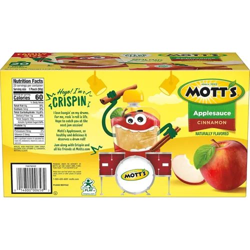 Miniatura 17 de Mott's Puré de manzana y canela, bolsas transparentes de 3.2 onzas, paquete de 20