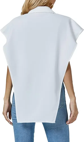 Miniatura 2 de Umenlele Blusa de gran tamaño con cuello y botones para mujer