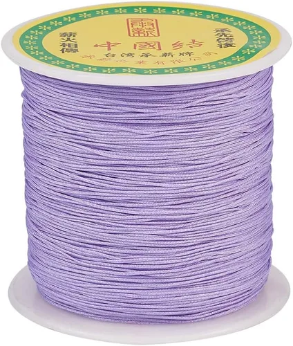 Miniatura 64 de Cordón de nailon trenzado de 150 yardas, cuerda roja de 0.020 in para pulsera, hilo de cuentas de nailon para collar Kumihimo, joyas, borlas