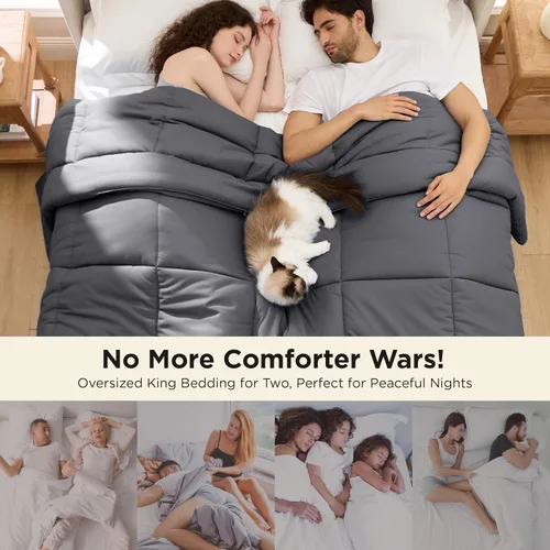 Miniatura 2 de Bedsure Relleno de edredón – Edredones acolchados de gran tamaño King, edredón para todas las estaciones, ropa de cama alternativa de plumón suave