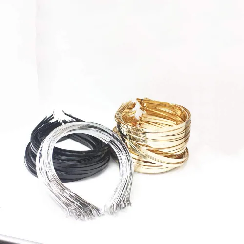 Miniatura 3 de 12 diademas de metal liso en tono plateado dorado y negro para bricolaje con base de tiara en blanco, bandas para la cabeza, 3 colores, 0.118