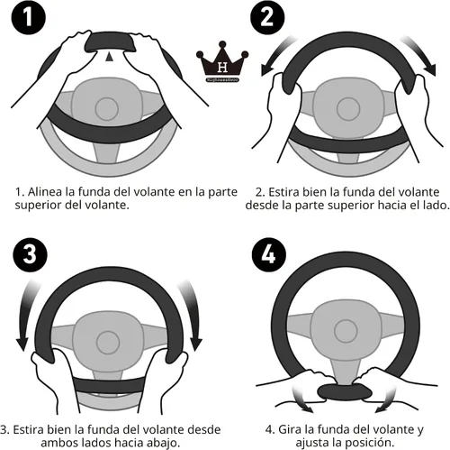 Miniatura 8 de HighnessHwoo Fundas acolchadas para volante de automóvil para mujer, de fibra de carbono, de piel sintética, accesorios interiores para vehículos