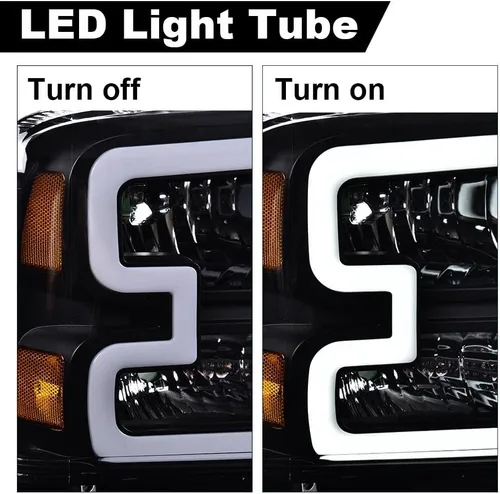 Miniatura 6 de PIT66 Conjunto de faros delanteros LED compatible con Ford F250 F350 F450 F550 Super Duty 2005-2007 / Excursion 2005