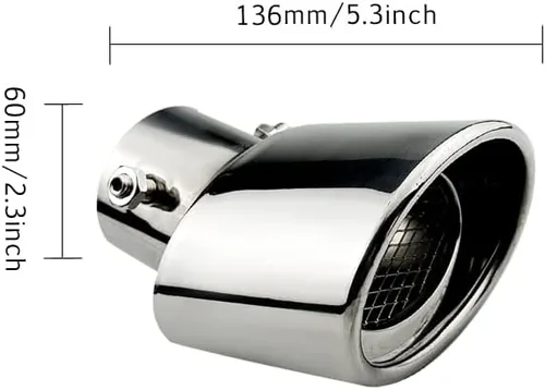 Miniatura 2 de tubo de escape de acero inoxidable pulido para coche, silenciador de escape trasero de 63 mm / 2.5 pulgadas, con malla, accesorios universales