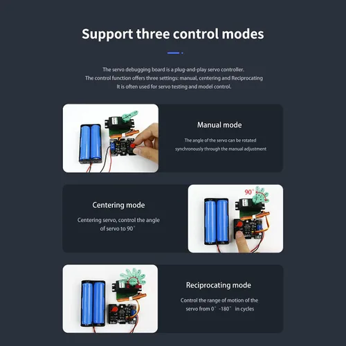 Miniatura 6 de Yahboom Herramienta de centrado de controlador de servomotores RC con protección contra sobrecorriente, 2 modos de control compatible con ajuste