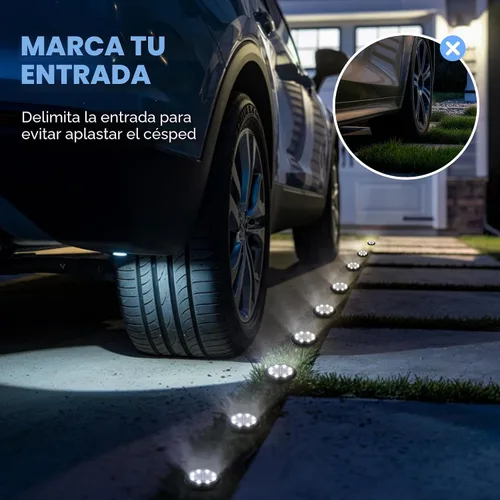 Miniatura 8 de SOLPEX Mini Luces Solares de Suelo, Juego de 12 Luces Solares para Exterior Impermeables, Iluminación de Paisaje para Camino de Jardín, Entrada