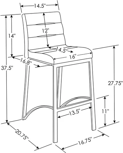 Miniatura 2 de Zuri Furniture Lynx Taburete de bar contemporáneo con base de metal, color gris