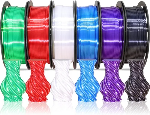 Miniatura 6 de MIKA3D 6 carretes de filamento para impresora 3D bicolor de 1.75mm, paquete de filamento de seda PLA, seda