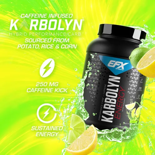 Miniatura 3 de EFX Sports Karbolyn Energy Polvo de carbohidratos de rendimiento + cafeína Carga de carbohidratos y energiza 250 mg de cafeína Sin azúcar
