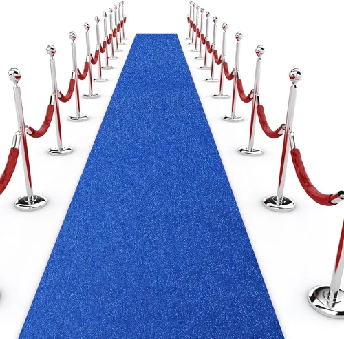 Miniatura 13 de Shihanee Alfombra de pasillo de lentejuelas para boda, alfombra con purpurina con cinta de alfombra, brillante, para baile de graduación, Negro