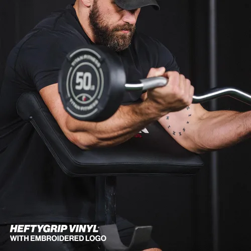 Miniatura 4 de Titan Fitness Estación de peso ajustable de predicador, capacidad de 250 libras, asiento de banco ajustable, reposabrazos ajustable, cierres