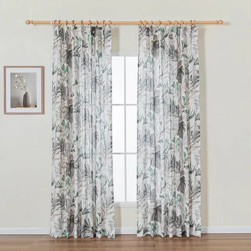MYSKY HOME - Cortinas plisadas con estampado floral para sala de estar/comedor, cortinas plisadas para proteger la privacidad, 84 pulgadas de largo,