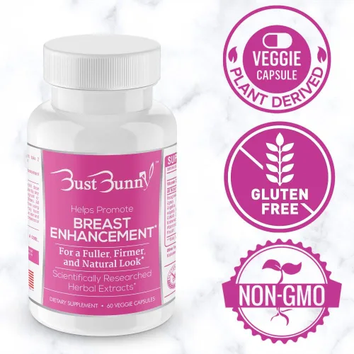 Miniatura 2 de Bust Bunny Píldoras de mejora de senos - Apto para veganos - Suministro para 6 meses La forma natural #1 de agrandar los senos y aumentar