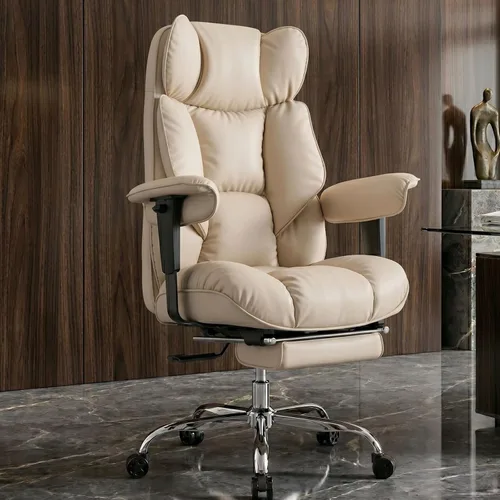 Miniatura 12 de Efomao Silla de oficina grande y alta de 400 libras, silla de escritorio reclinable resistente con reposapiés, silla ejecutiva de piel sintética