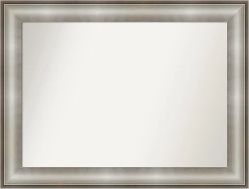 Miniatura 202 de Amanti Art Espejo de baño plateado para sobre fregadero, 28 x 47 pulgadas, espejo rectangular de plata imperial, marco de madera tradicional de gran