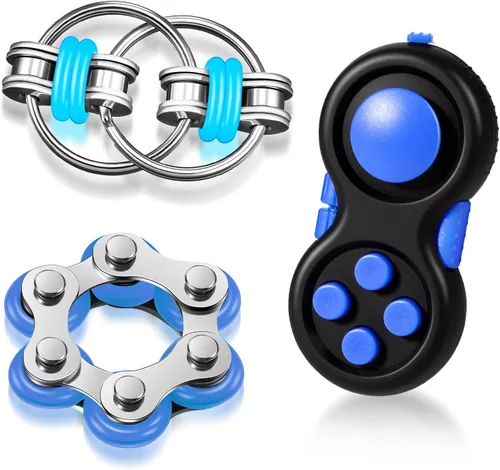 Gejoy Juego de 3 piezas de juguetes para inquietos para adultos, controlador de juguetes para inquietos, juego de almohadilla de seis rodillos,