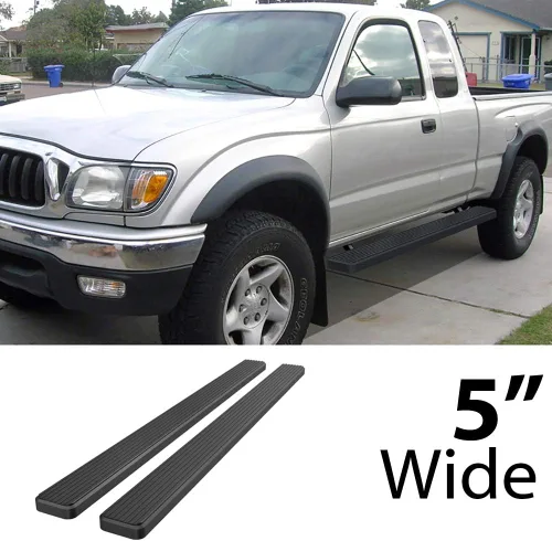 Miniatura 2 de HD Ridez Estribo de 5 pulgadas, acero inoxidable, color negro, compatible con Toyota Tacoma 1995-2004 Extended Xtra Cab (4WD o Prerunner 2WD 4WD)