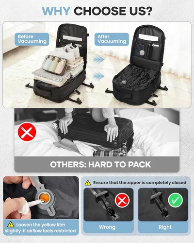 Miniatura 3 de WONHOX Mochila de viaje para mujeres y hombres, mochila para laptop con compartimento para zapatos, mochila impermeable para senderismo de equipaje