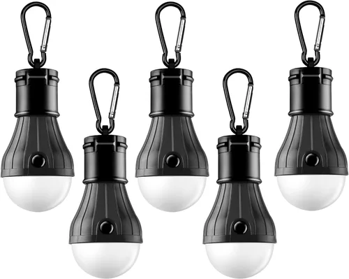 Miniatura 11 de FLY2SKY Lámpara de tienda de campaña, 4 paquetes de luces LED portátiles para tienda de campaña, gancho de clip, luces de emergencia para huracanes