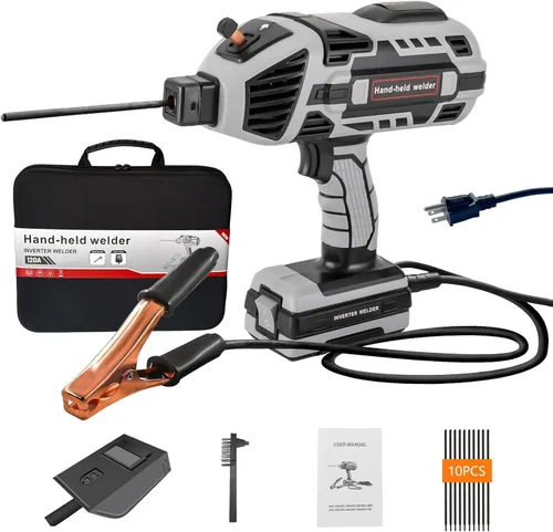 Máquina soldadora de mano, máquina de soldadura portátil de 110 V con inversor IGBT, ajuste de corriente de 5 niveles (20-120 A), soldador de arco