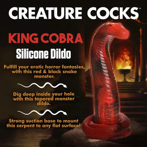 Miniatura 3 de CREATURE COCKS King Cobra - Consolador de silicona para hombres, mujeres y parejas. Firme y flexible, base de succión fuerte, consolador