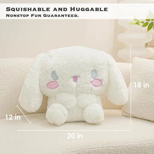 Miniatura 5 de Juju - Peluche Kawaii blanco (20 pulgadas), lindos animales de peluche kawaii, peluches grandes de peluche, peluches grandes, lindos peluches