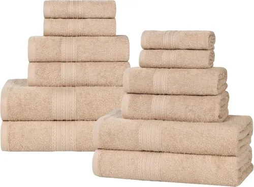 Miniatura 45 de Superior Juego de 6 toallas de mano de algodón ecológico, toallas pequeñas para spa, hotel, baño de invitados, cocina, secado rápido, suave