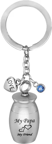 Miniatura 10 de COCO Park My Family My Friend Urnas para cenizas de acero inoxidable recuerdo recuerdo cremación llavero joyería abuelo - personalizado