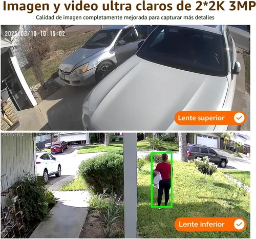 Miniatura 3 de LETSCEE Cámaras de Seguridad WiFi para Exteriores, Cámaras 5G/2.4G para Seguridad del Hogar con Energía Solar con Lente Dual, Detección de 1Paquete
