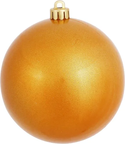 Vickerman Adorno de bola de caramelo de oro antiguo de 4 pulgadas, 6 por bolsa