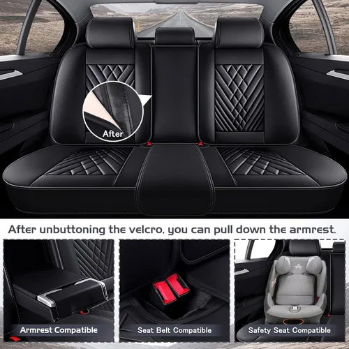 Miniatura 4 de Fundas de asiento de automóvil para Nissan Murano 2003-2026, juego completo de fundas de asiento de cuero de napa impermeables, protector de asiento
