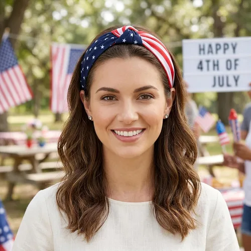 Miniatura 2 de Diademas con la bandera estadounidense para mujeres y niñas, Día de la Independencia, 4 de julio, diademas patrióticas de Estados Unidos