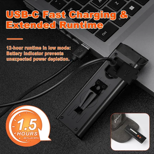 Miniatura 4 de Linterna plana, linternas EDC recargables con clip, 6 modos de luz LED de bolsillo, IPX6, para señalización, trabajo, uso en exteriores o interiores